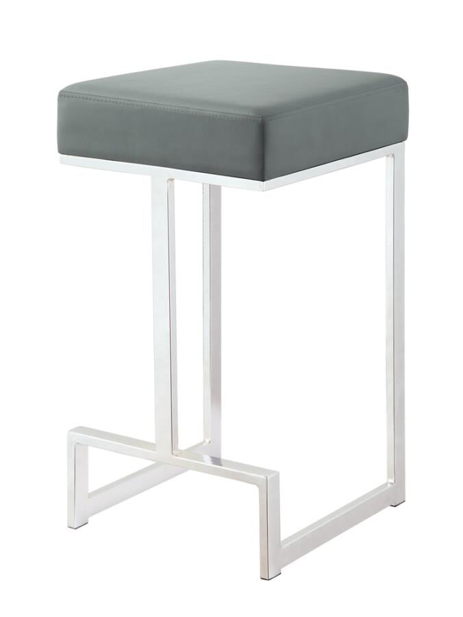 Contemporary chrome and gray counter-height stool by Coaster
