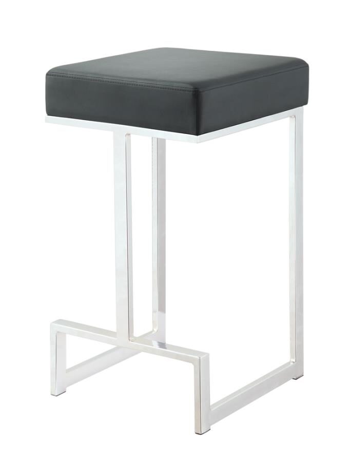 Contemporary chrome and black counter-height stool by Coaster