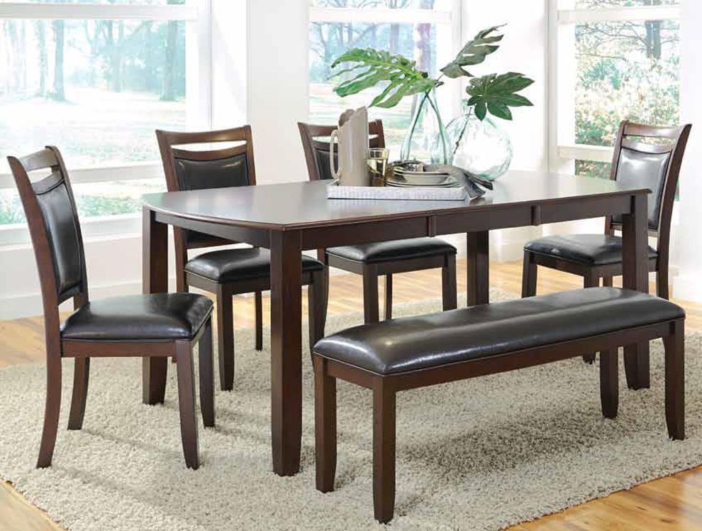 Casual style brown dining table w/ extension by Coaster