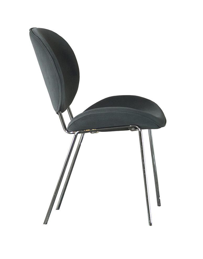 Gray velvet dining chair by Coaster