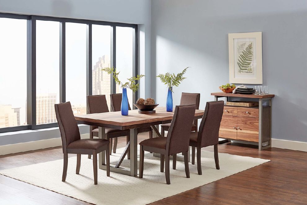 Natural woold top contemporary dining table by Coaster