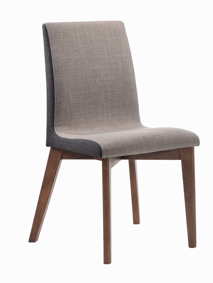 Mid-century modern natural walnut dining chair by Coaster