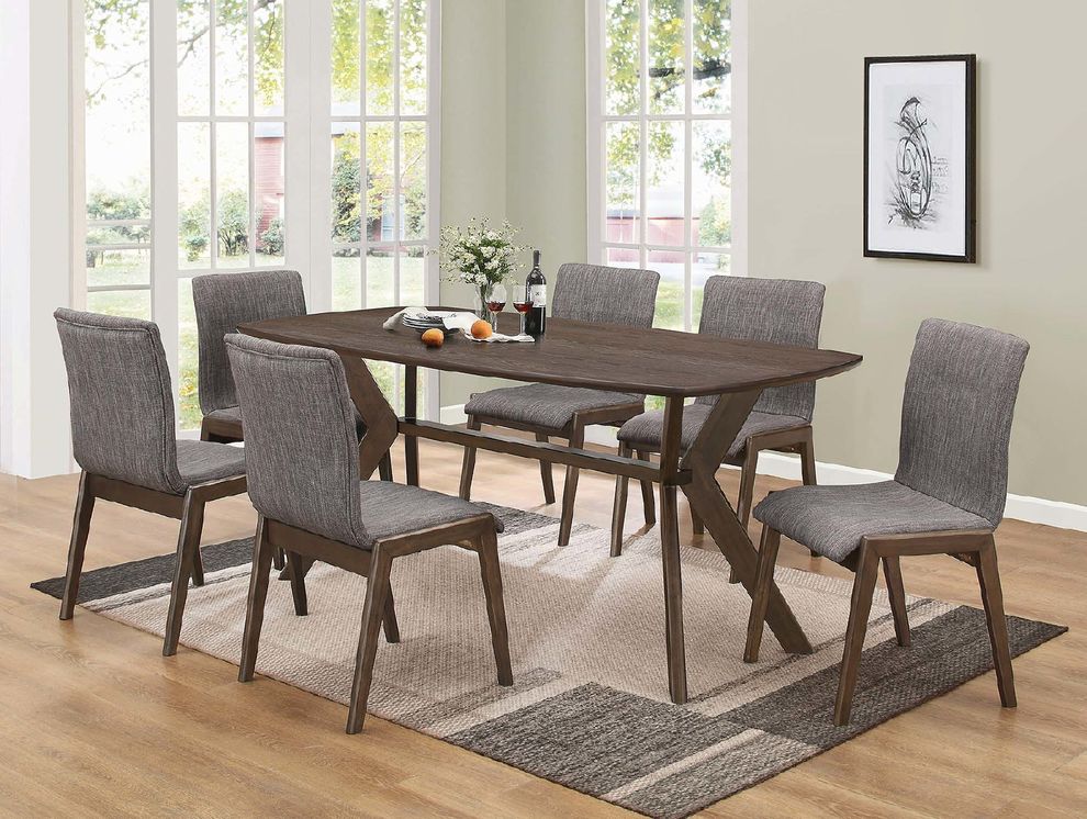 Retro warm brown dining table by Coaster