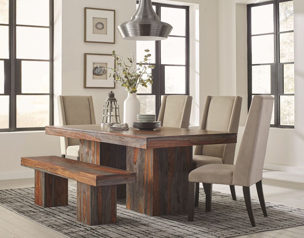 Gray sheesham wood finish dining table by Coaster