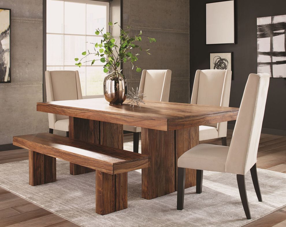 Honey sheesham solid wood dining table by Coaster