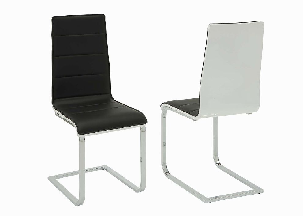 Broderick contemporary chrome and black dining chair by Coaster