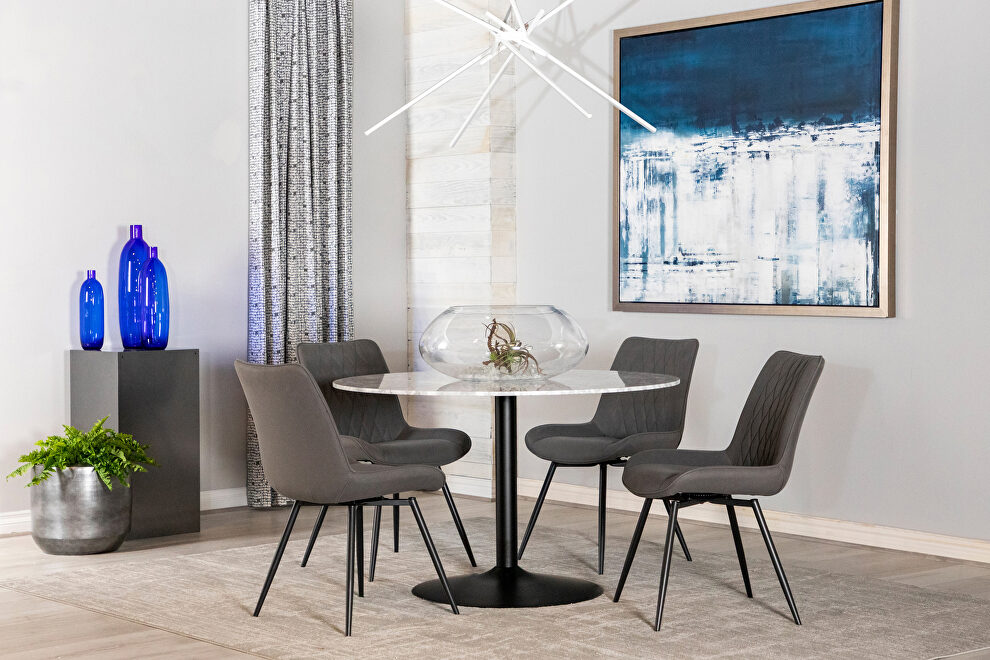 Modern white and black dining table by Coaster