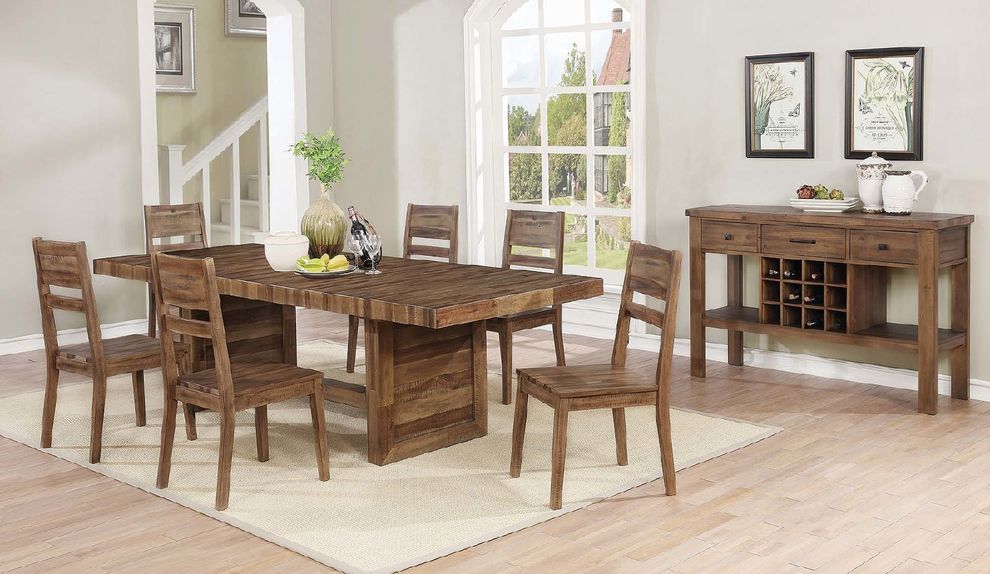 Rustic varied natural dining table by Coaster
