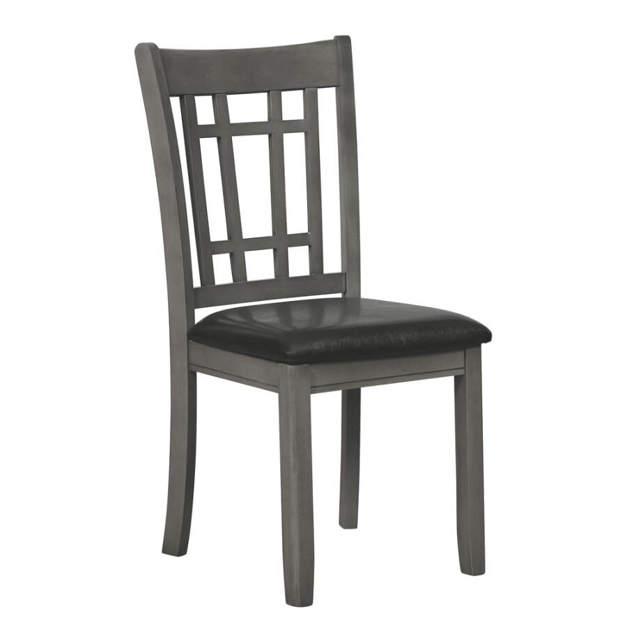 Side chair with black leatherette seats by Coaster