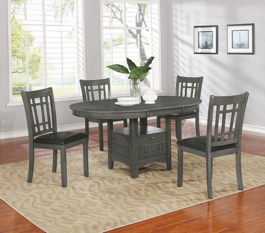Medium gray finish dining table by Coaster