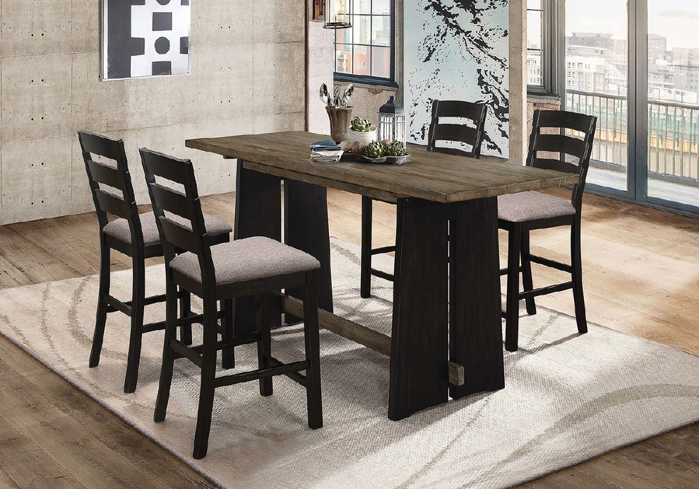 Industrial khaki and black counter-height table by Coaster