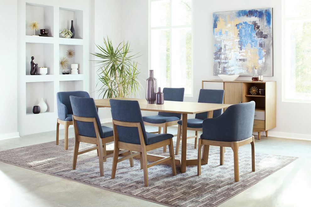 Scandinavian style gray oak dining table by Coaster