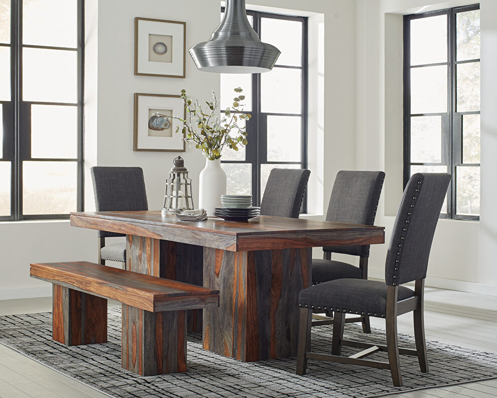 Solid wood grains and clean lines dining table by Coaster