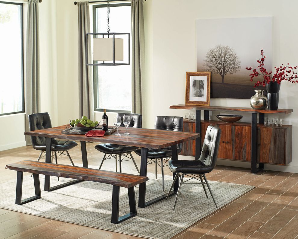 Dining table in gray sheesham solid wood by Coaster