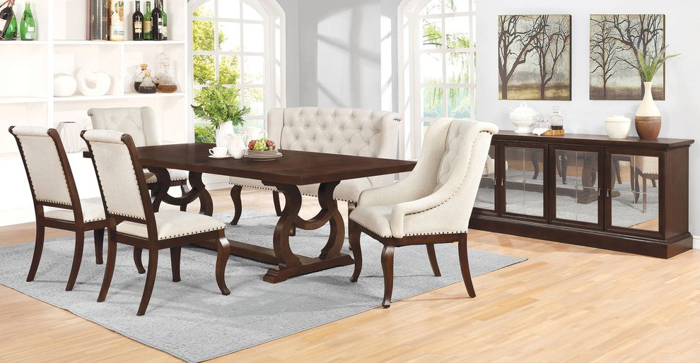 Family size extension dining table in antique java by Coaster