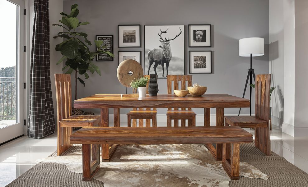 Dining table in solid sheesham wood by Coaster