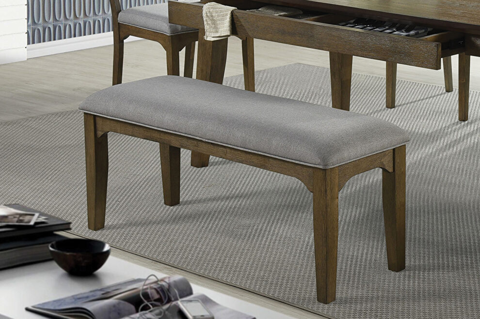 Gray fabric bench by Coaster