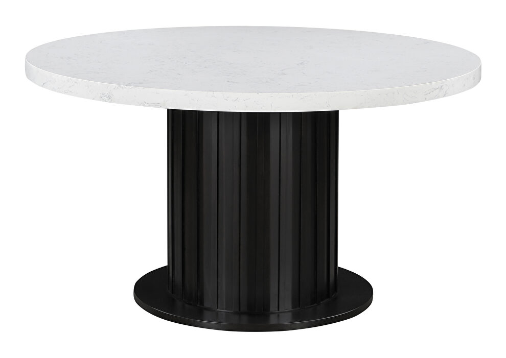 Round dining table rustic espresso and white by Coaster