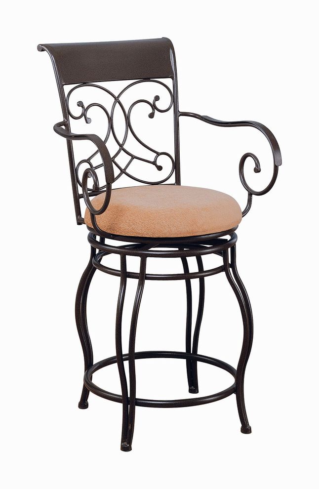 Metal swivel brown counter-height stool by Coaster