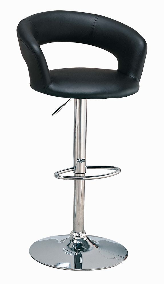 Contemporary chrome and black bar stool by Coaster