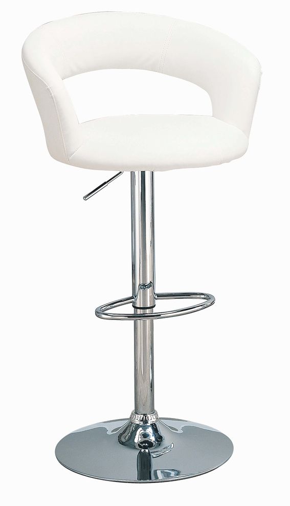 Rec room adjustable bar stool white by Coaster