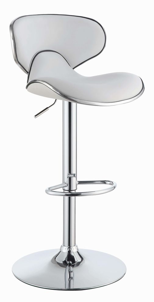 Contemporary white adjustable bar stool by Coaster