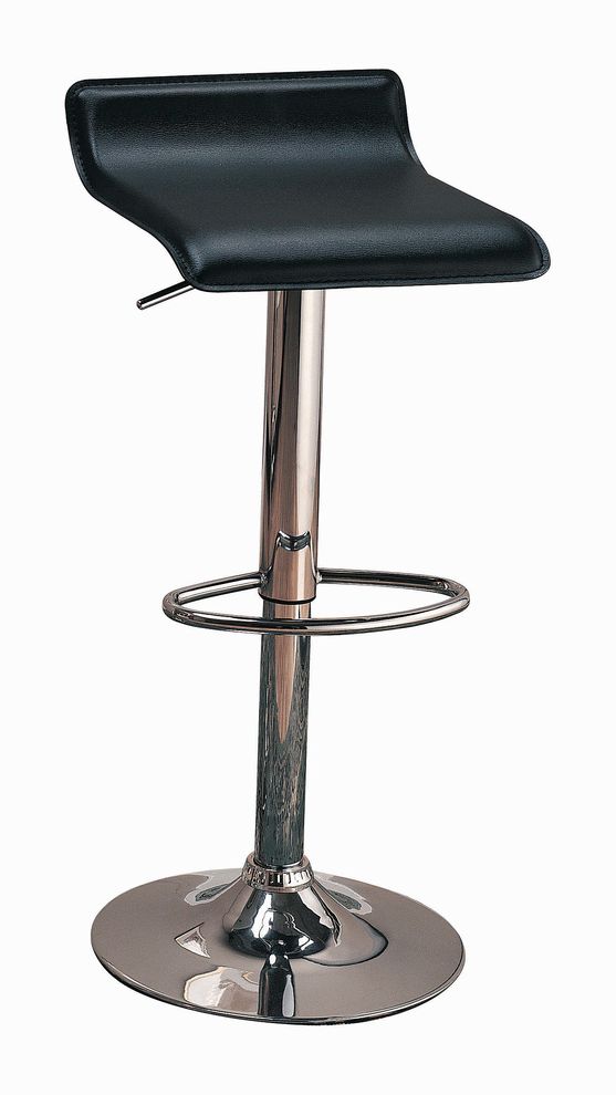 Contemporary black adjustable bar stool by Coaster