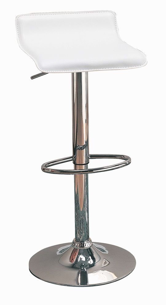 Contemporary white adjustable bar stool by Coaster