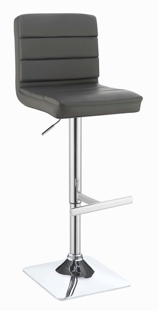 Contemporary chrome adjustable bar stool by Coaster