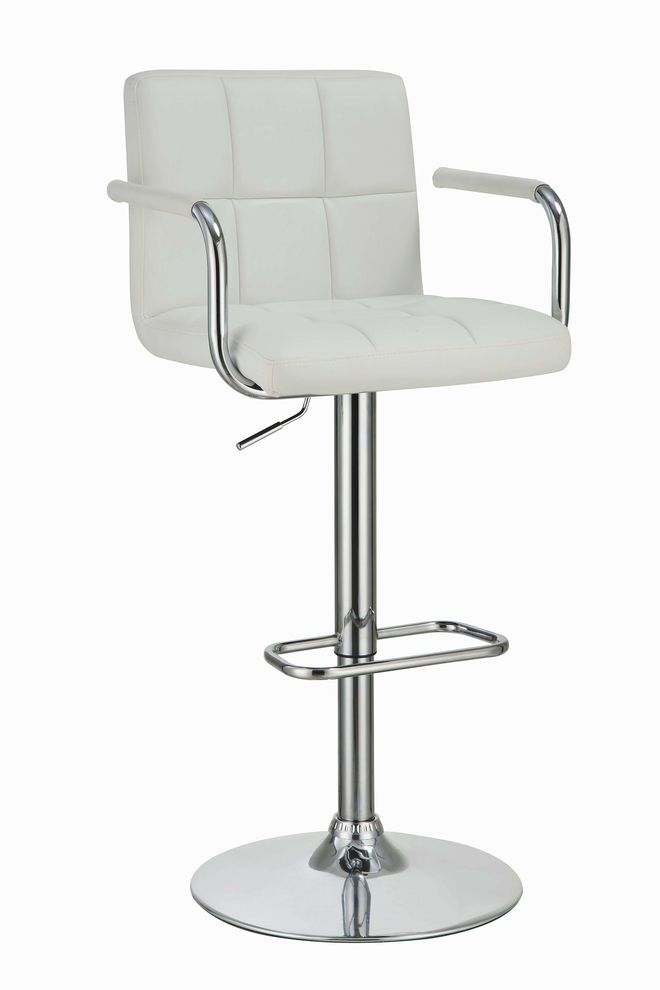 Modern white bar stool with adjustable height by Coaster