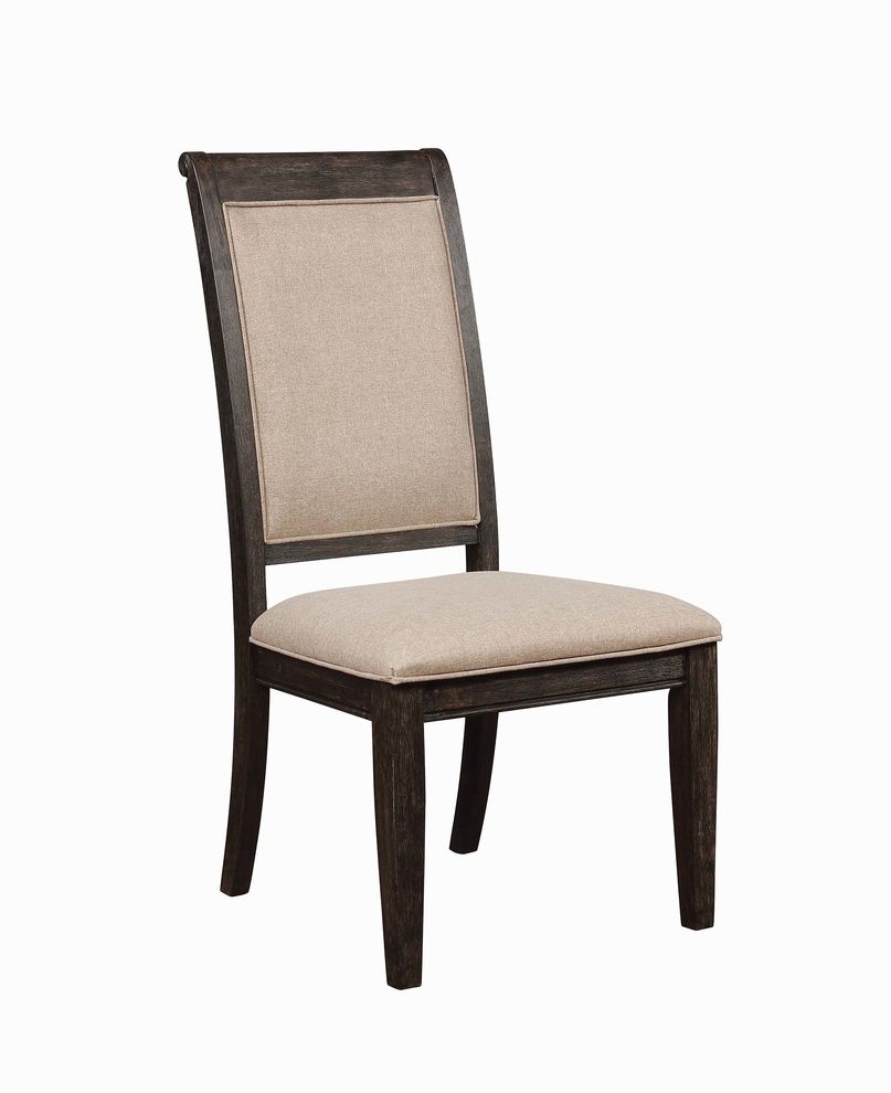 Traditional beige and burnished black side chair by Coaster