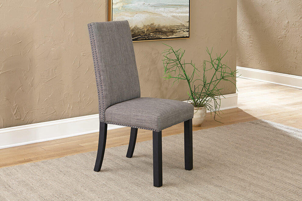 Gray fabric upholstery dining chair by Coaster