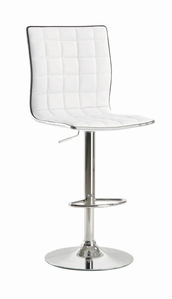 Adjustable bar stool white by Coaster