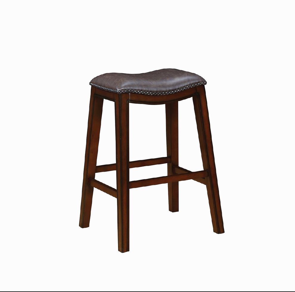 Traditional two-tone brown bar stool by Coaster