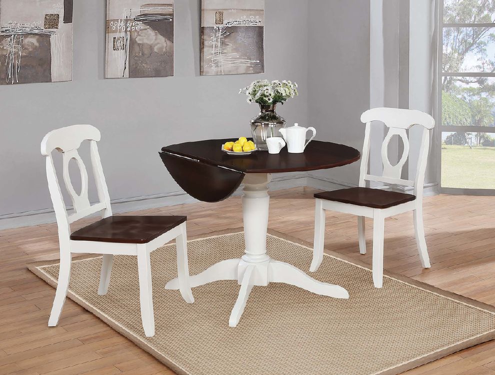 Rich brown and white dining table by Coaster