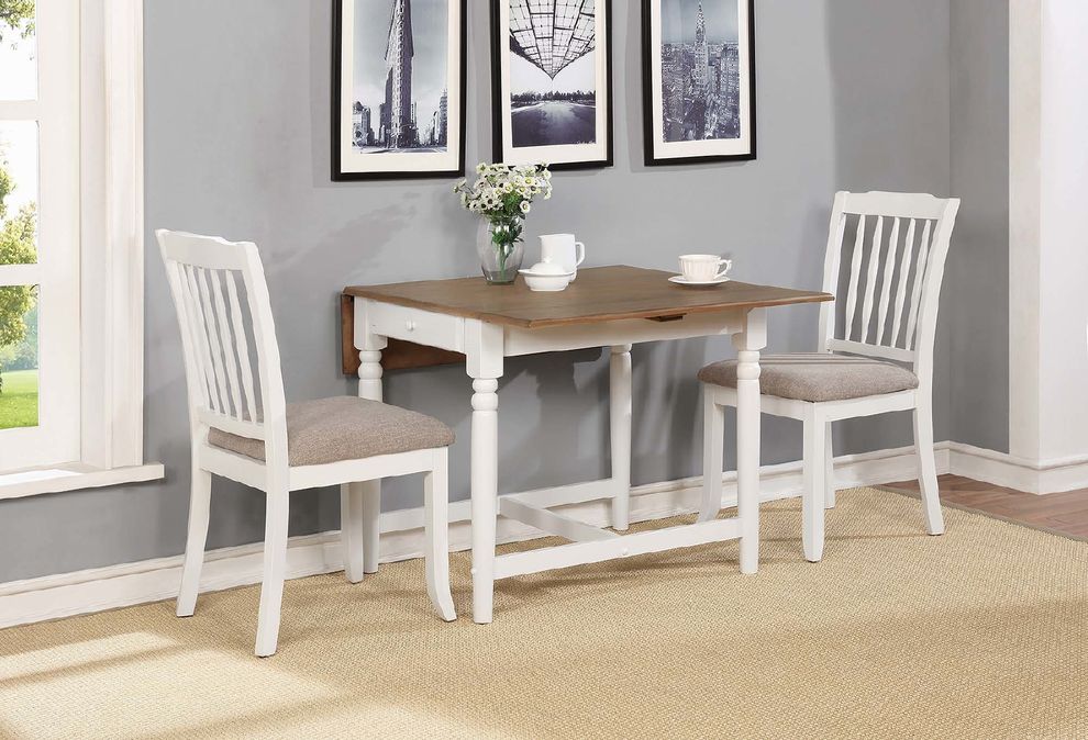 Cottage white dining table by Coaster