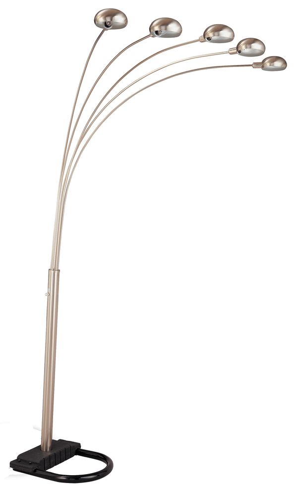 Contemporary chrome and black floor lamp by Coaster