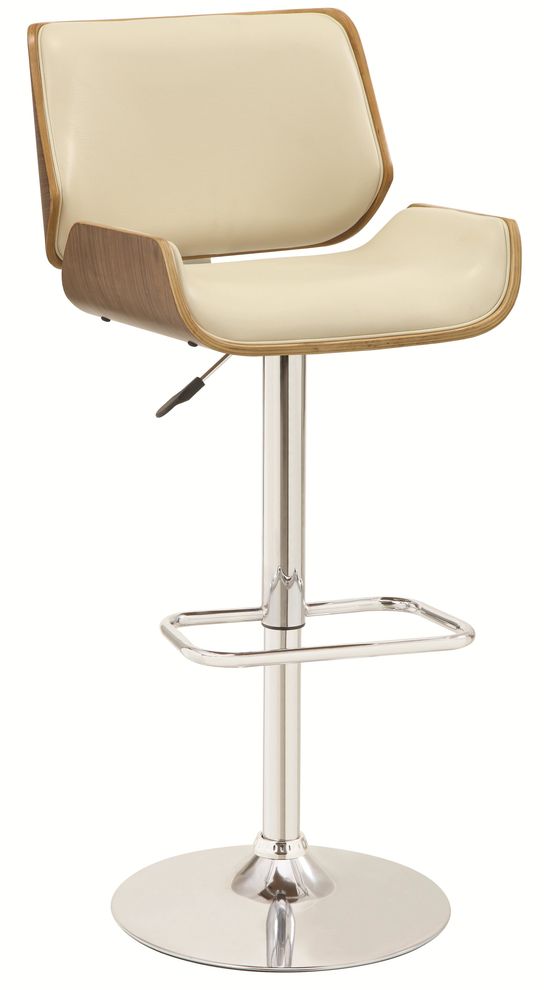 Contemporary ecru adjustable height bar stool by Coaster