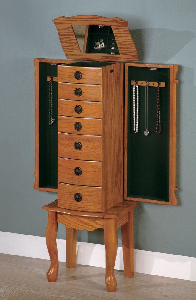 Country warm oak jewelry armoire by Coaster