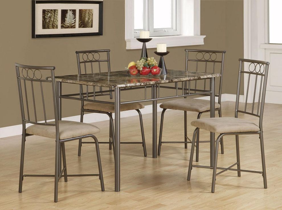 5 piece casual style dining table set by Coaster