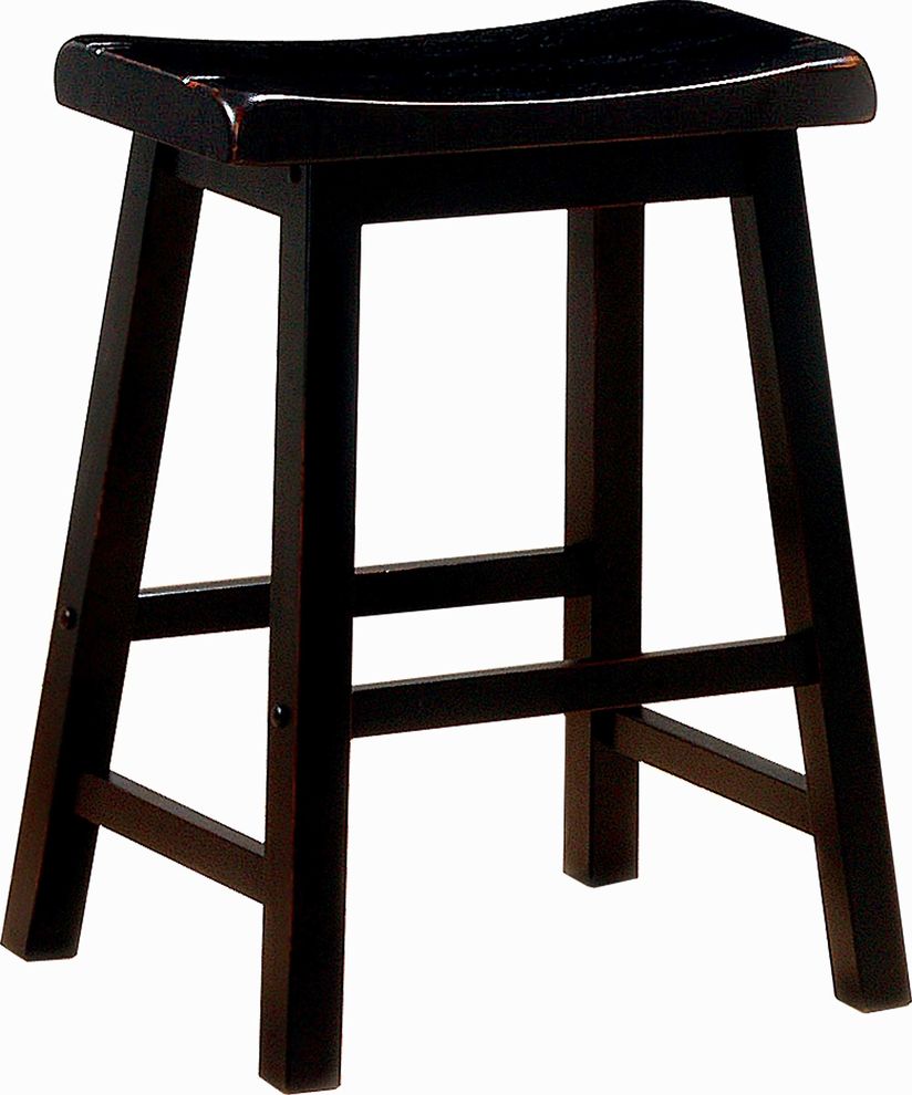 Transitional black counter-height stool by Coaster