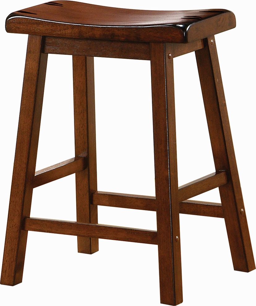 Transitional chestnut counter-height stool by Coaster