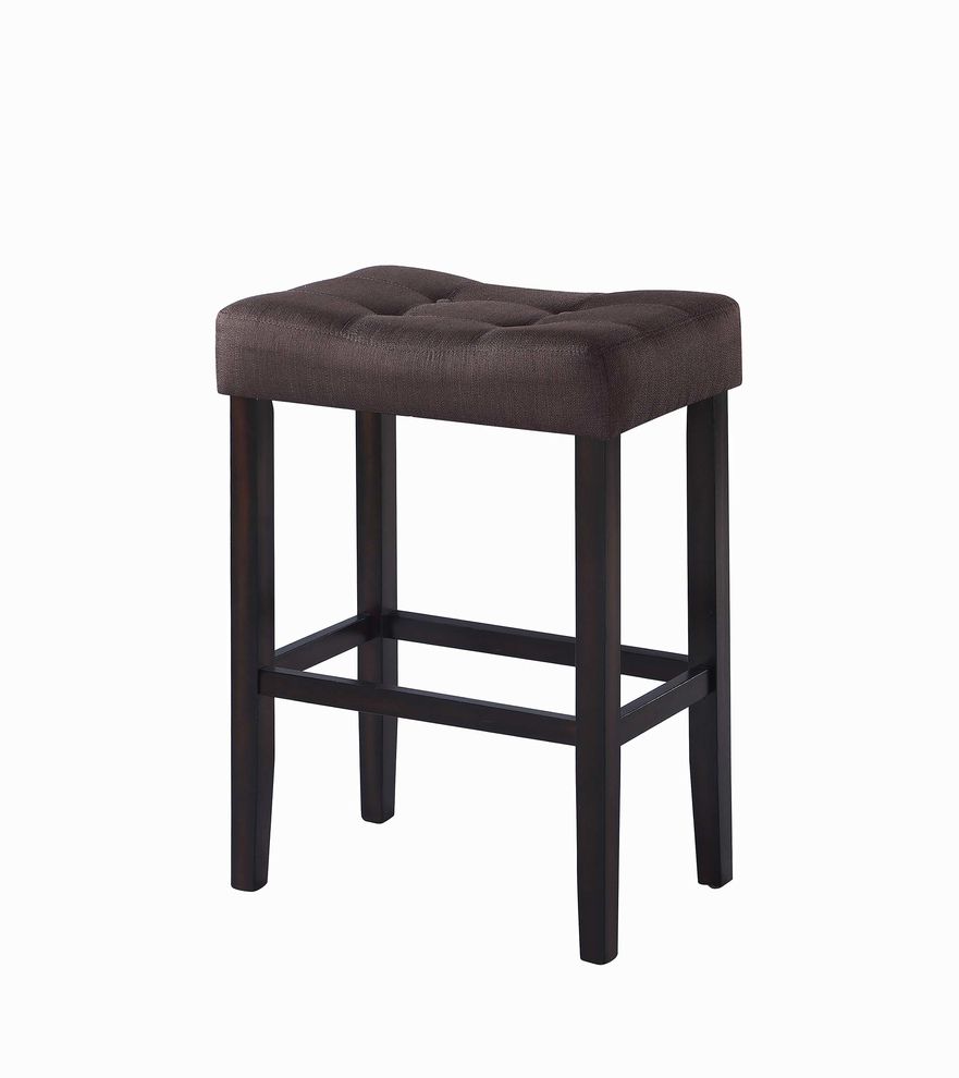 Casual brown upholstered bar stool by Coaster