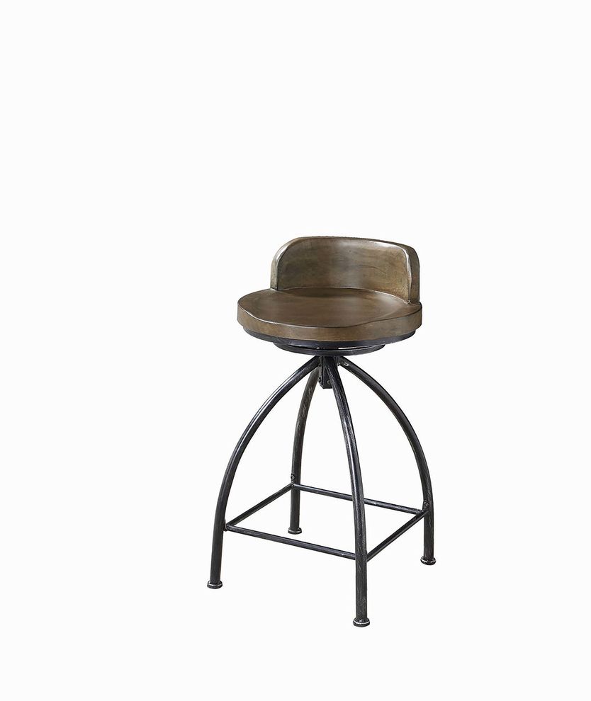 Rustic swivel metal counter-height stool by Coaster