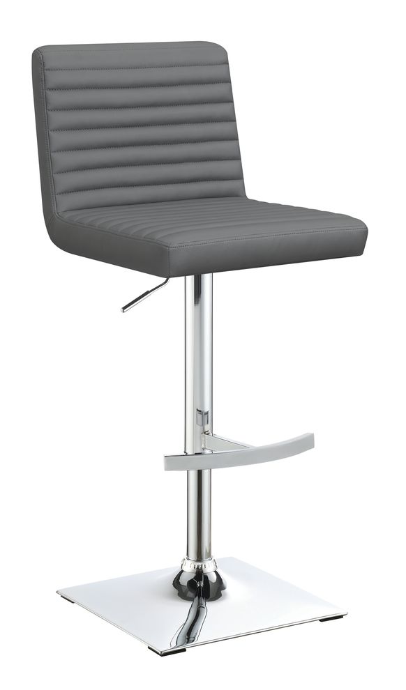 Adjustable bar stool in gray leatherette by Coaster