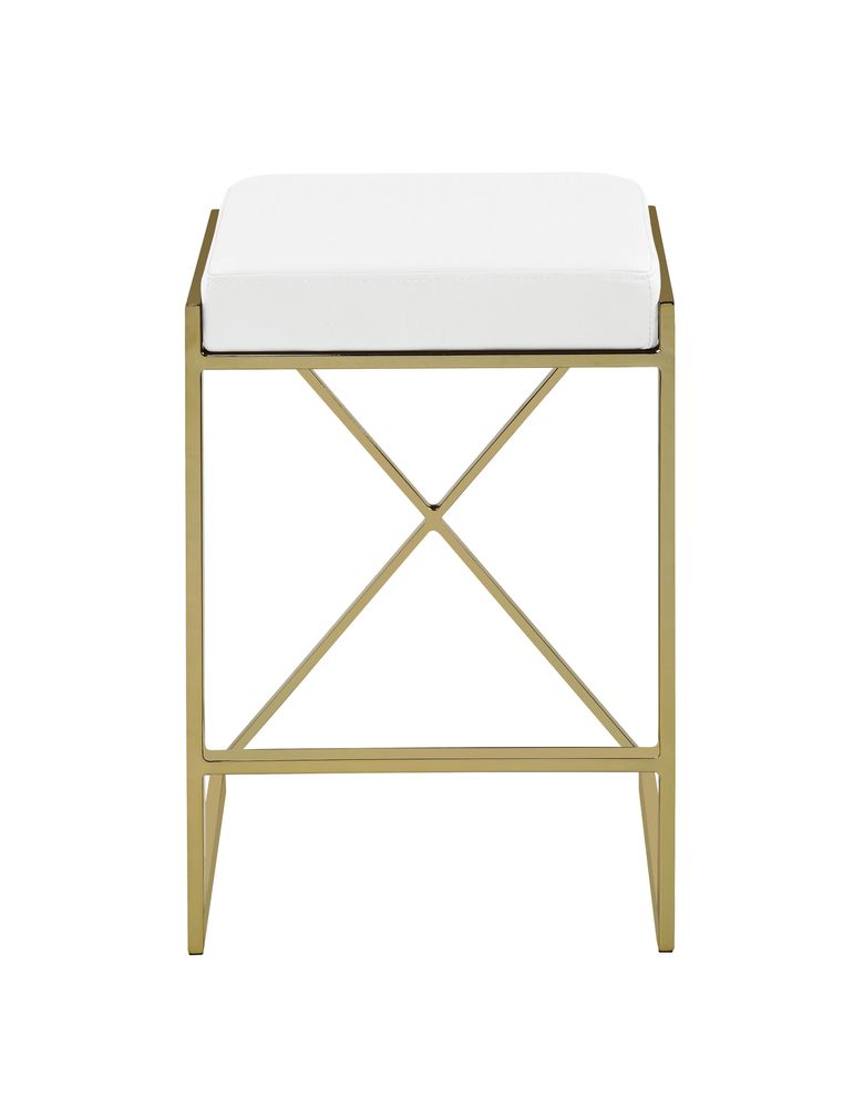 Counter height stool in white / sunny gold by Coaster