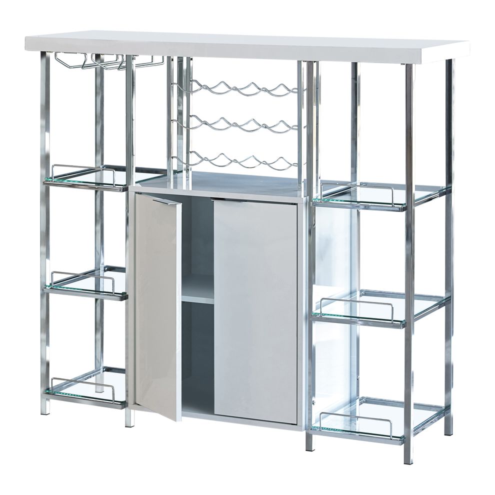 Bar cabinet in glossy white by Coaster