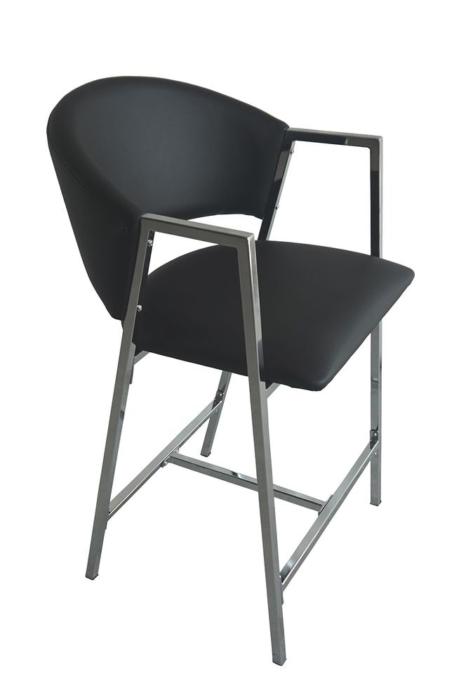 Contemporary black and chrome counter-height stool by Coaster