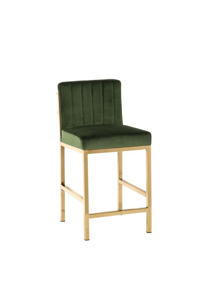 Counter height stool in green velvet by Coaster