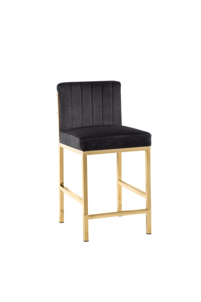 Counter height stool in black velvet by Coaster